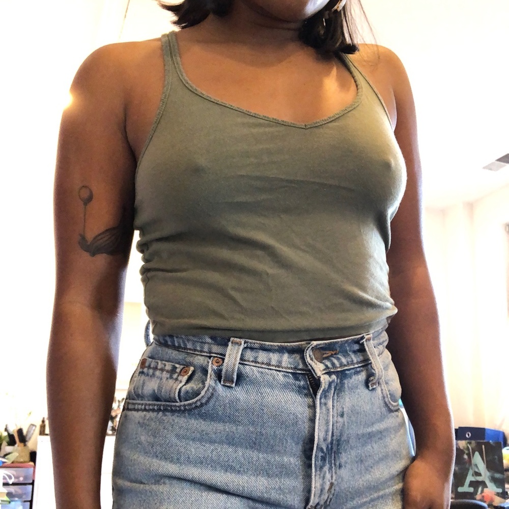 Olive Green Crop Tank